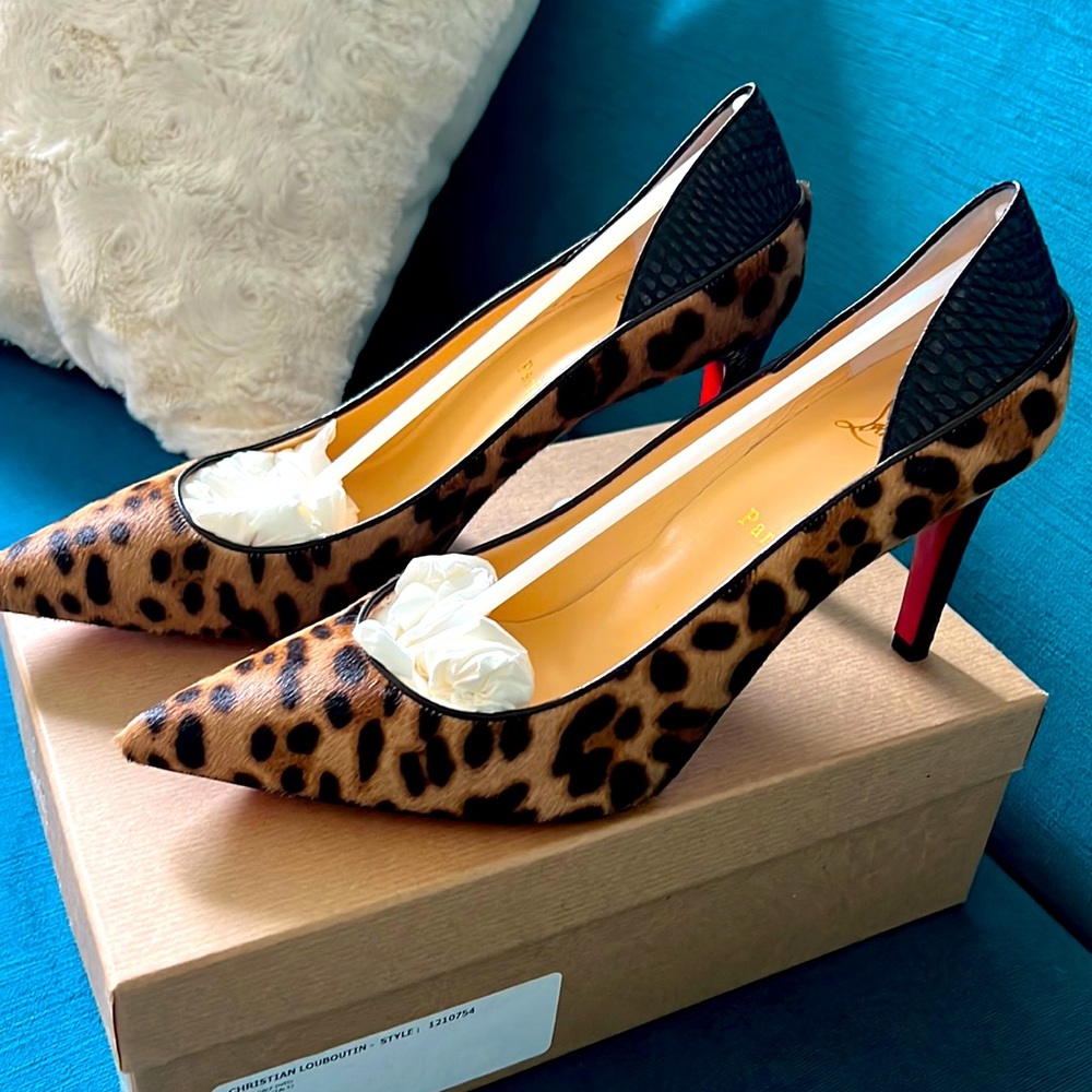 Christian Louboutin Pony Hair Leopard Print Heel